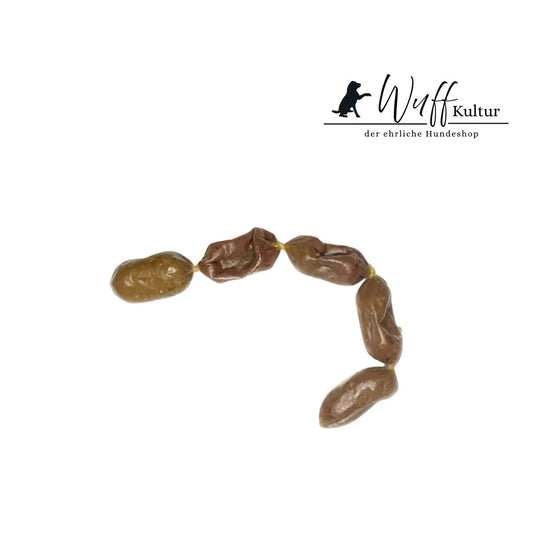 kleine Lammwürstl mit Brennnessel für Hunde, naturbelassene Snacks, reich an Mineralstoffen